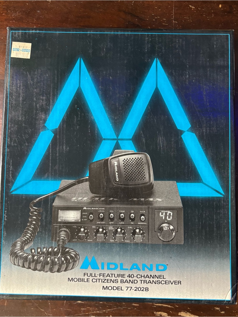 Vintage Midland Model 77-202B Black Max full-feature 40-channel Mobile CB
